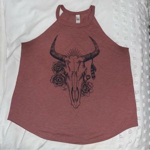 Pink Halter High Neck Tank Top